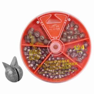 Plomadas pellizco Eagle Claw split shot sinker removibles - 124 pzs
