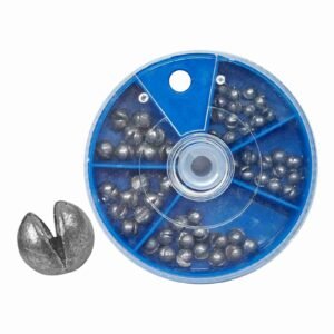 Plomadas pellizco round split shot – 54 pzs