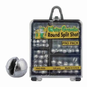 Plomadas pellizco round split shot Water Gremlin – 124 pzs