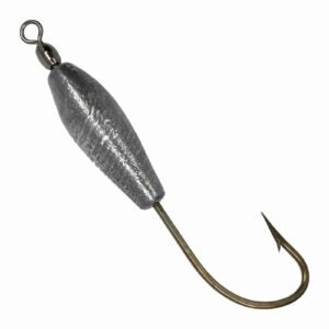 Plomada con anzuelo Mustad 5/0 + girador - 3/4 y 1 onza