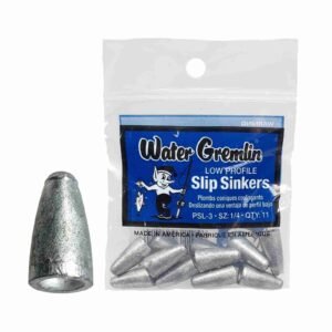 Plomadas slip sinkers Water Gremlin desde 3/16 hasta 1/4 onza – 12 pzs